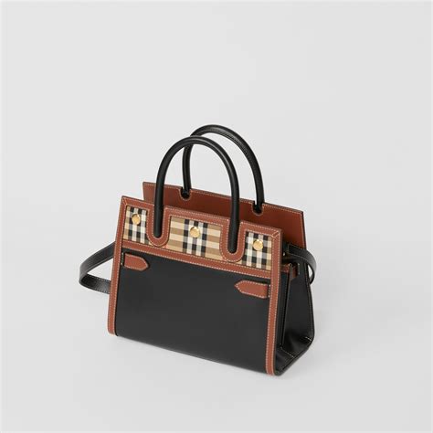 burberry plaid satchel with leather bottom|mini Burberry leather handbags.